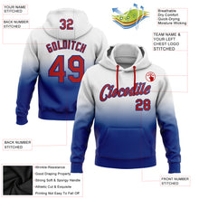 Load image into Gallery viewer, Custom Stitched White Red-Royal Fade Fashion Sports Pullover Sweatshirt Hoodie