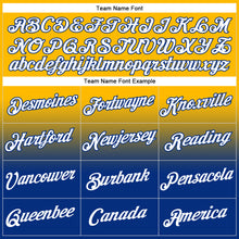 Load image into Gallery viewer, Custom Stitched Gold White-Royal Fade Fashion Sports Pullover Sweatshirt Hoodie