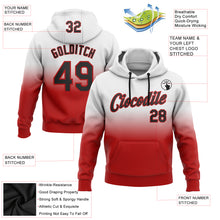 Load image into Gallery viewer, Custom Stitched White Black-Red Fade Fashion Sports Pullover Sweatshirt Hoodie