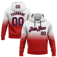 Загрузить изображение в средство просмотра галереи, Custom Stitched White Navy-Red Fade Fashion Sports Pullover Sweatshirt Hoodie