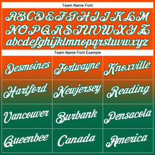 Load image into Gallery viewer, Custom Stitched Orange White-Kelly Green Fade Fashion Sports Pullover Sweatshirt Hoodie