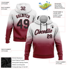 Load image into Gallery viewer, Custom Stitched White Black-Crimson Fade Fashion Sports Pullover Sweatshirt Hoodie