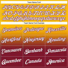 Load image into Gallery viewer, Custom Stitched Gold White-Crimson Fade Fashion Sports Pullover Sweatshirt Hoodie