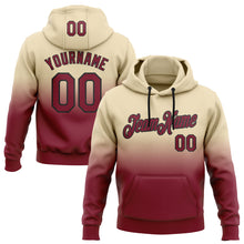 Load image into Gallery viewer, Custom Stitched City Cream Crimson-Black Fade Fashion Sports Pullover Sweatshirt Hoodie