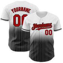 Charger l'image dans la galerie, Custom White Pinstripe Red-Black Authentic Fade Fashion Baseball Jersey
