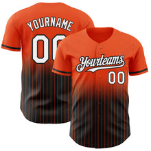 Загрузить изображение в средство просмотра галереи, Custom Orange Pinstripe White-Black Authentic Fade Fashion Baseball Jersey