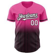 Загрузить изображение в средство просмотра галереи, Custom Pink Pinstripe White-Black Authentic Fade Fashion Baseball Jersey