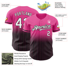 Загрузить изображение в средство просмотра галереи, Custom Pink Pinstripe White-Black Authentic Fade Fashion Baseball Jersey
