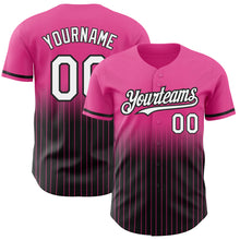 Загрузить изображение в средство просмотра галереи, Custom Pink Pinstripe White-Black Authentic Fade Fashion Baseball Jersey