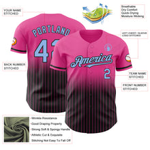 Загрузить изображение в средство просмотра галереи, Custom Pink Pinstripe Light Blue-Black Authentic Fade Fashion Baseball Jersey