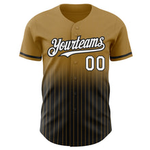 Загрузить изображение в средство просмотра галереи, Custom Old Gold Pinstripe White-Black Authentic Fade Fashion Baseball Jersey