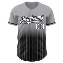 Загрузить изображение в средство просмотра галереи, Custom Gray Pinstripe White-Black Authentic Fade Fashion Baseball Jersey