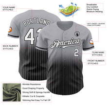 Загрузить изображение в средство просмотра галереи, Custom Gray Pinstripe White-Black Authentic Fade Fashion Baseball Jersey