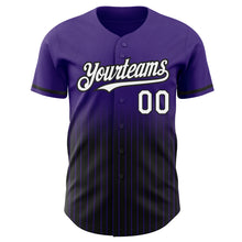 Charger l'image dans la galerie, Custom Purple Pinstripe White-Black Authentic Fade Fashion Baseball Jersey
