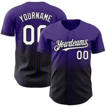 Charger l'image dans la galerie, Custom Purple Pinstripe White-Black Authentic Fade Fashion Baseball Jersey