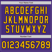 Загрузить изображение в средство просмотра галереи, Custom Purple Pinstripe Gold-Black Authentic Fade Fashion Baseball Jersey