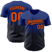 Загрузить изображение в средство просмотра галереи, Custom Royal Pinstripe Orange-Black Authentic Fade Fashion Baseball Jersey