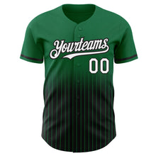 Загрузить изображение в средство просмотра галереи, Custom Kelly Green Pinstripe White-Black Authentic Fade Fashion Baseball Jersey
