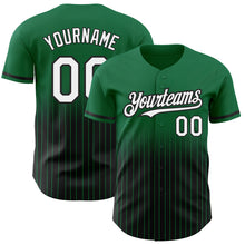 Загрузить изображение в средство просмотра галереи, Custom Kelly Green Pinstripe White-Black Authentic Fade Fashion Baseball Jersey