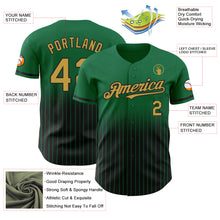 Загрузить изображение в средство просмотра галереи, Custom Kelly Green Pinstripe Old Gold-Black Authentic Fade Fashion Baseball Jersey