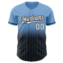 Загрузить изображение в средство просмотра галереи, Custom Light Blue Pinstripe White-Black Authentic Fade Fashion Baseball Jersey