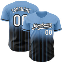 Загрузить изображение в средство просмотра галереи, Custom Light Blue Pinstripe White-Black Authentic Fade Fashion Baseball Jersey