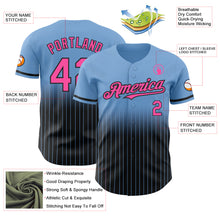 Загрузить изображение в средство просмотра галереи, Custom Light Blue Pinstripe Pink-Black Authentic Fade Fashion Baseball Jersey