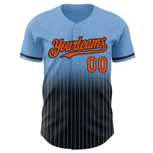 Загрузить изображение в средство просмотра галереи, Custom Light Blue Pinstripe Orange-Black Authentic Fade Fashion Baseball Jersey