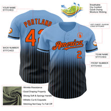 Загрузить изображение в средство просмотра галереи, Custom Light Blue Pinstripe Orange-Black Authentic Fade Fashion Baseball Jersey