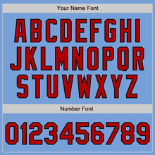 Загрузить изображение в средство просмотра галереи, Custom Light Blue Pinstripe Red-Black Authentic Fade Fashion Baseball Jersey