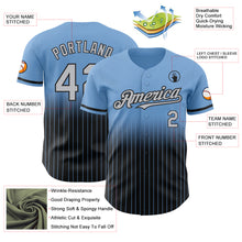 Загрузить изображение в средство просмотра галереи, Custom Light Blue Pinstripe Gray-Black Authentic Fade Fashion Baseball Jersey