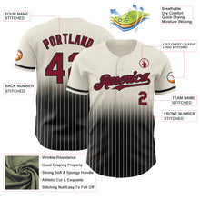 Загрузить изображение в средство просмотра галереи, Custom Cream Pinstripe Crimson-Black Authentic Fade Fashion Baseball Jersey