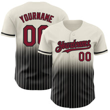 Загрузить изображение в средство просмотра галереи, Custom Cream Pinstripe Crimson-Black Authentic Fade Fashion Baseball Jersey