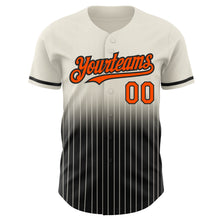 Load image into Gallery viewer, Custom Cream Pinstripe Orange-Black Authentic Fade Fashion Baseball Jersey