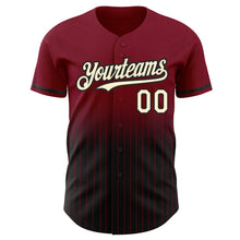 Загрузить изображение в средство просмотра галереи, Custom Crimson Pinstripe Cream-Black Authentic Fade Fashion Baseball Jersey