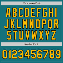 Загрузить изображение в средство просмотра галереи, Custom Teal Pinstripe Gold-Black Authentic Fade Fashion Baseball Jersey