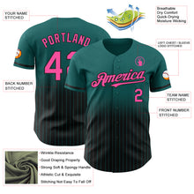 Загрузить изображение в средство просмотра галереи, Custom Teal Pinstripe Pink-Black Authentic Fade Fashion Baseball Jersey