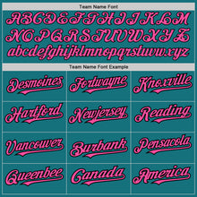 Загрузить изображение в средство просмотра галереи, Custom Teal Pinstripe Pink-Black Authentic Fade Fashion Baseball Jersey