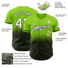 Загрузить изображение в средство просмотра галереи, Custom Neon Green Pinstripe White-Black Authentic Fade Fashion Baseball Jersey