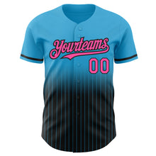 Загрузить изображение в средство просмотра галереи, Custom Sky Blue Pinstripe Pink-Black Authentic Fade Fashion Baseball Jersey