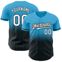 Загрузить изображение в средство просмотра галереи, Custom Sky Blue Pinstripe White-Black Authentic Fade Fashion Baseball Jersey