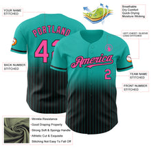 Загрузить изображение в средство просмотра галереи, Custom Aqua Pinstripe Pink-Black Authentic Fade Fashion Baseball Jersey