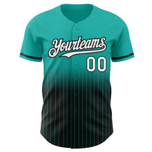 Загрузить изображение в средство просмотра галереи, Custom Aqua Pinstripe White-Black Authentic Fade Fashion Baseball Jersey