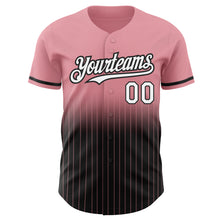 Загрузить изображение в средство просмотра галереи, Custom Medium Pink Pinstripe White-Black Authentic Fade Fashion Baseball Jersey