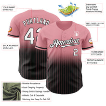 Загрузить изображение в средство просмотра галереи, Custom Medium Pink Pinstripe White-Black Authentic Fade Fashion Baseball Jersey