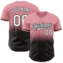Загрузить изображение в средство просмотра галереи, Custom Medium Pink Pinstripe White-Black Authentic Fade Fashion Baseball Jersey