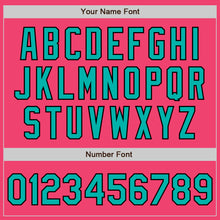 Charger l'image dans la galerie, Custom Neon Pink Pinstripe Aqua-Black Authentic Fade Fashion Baseball Jersey