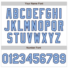 Laden Sie das Bild in den Galerie-Viewer, Custom White Pinstripe Light Blue-Navy Authentic Fade Fashion Baseball Jersey