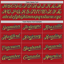 Charger l'image dans la galerie, Custom Red Pinstripe Old Gold-Navy Authentic Fade Fashion Baseball Jersey