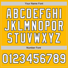 Загрузить изображение в средство просмотра галереи, Custom Gold Pinstripe White-Navy Authentic Fade Fashion Baseball Jersey